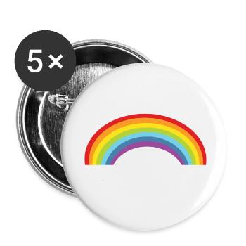 rainbow cool lgbt gay homo retro - Buttons small 1''/25 mm (5-pack) - white - Front