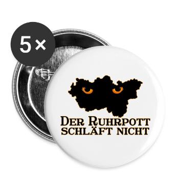 Le Ruhrpott ne dort pas - Lot de 5 petits badges (25 mm) - blanc - Devant