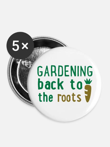 Garten - Buttons klein 25 mm (5er Pack) - Weiß