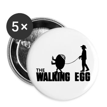 The Walking Egg - Lot de 5 petits badges (25 mm) - blanc - Devant
