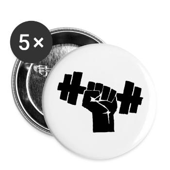 Bodybuilding training WEIGHTLIFTING weights fist - Buttons small 1''/25 mm (5-pack) - white - Front