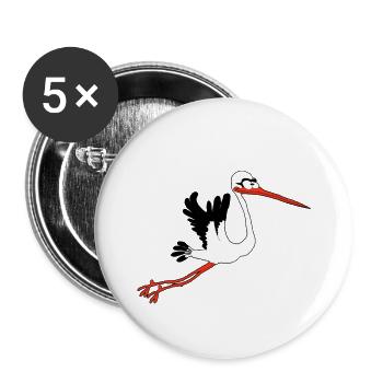 Stork - Buttons small 1''/25 mm (5-pack) - white - Front