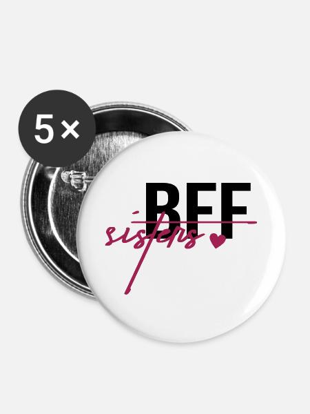 BFF Sisters - Buttons small 1''/25 mm (5-pack) - white