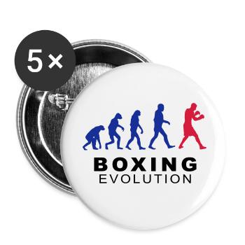Boxing evolution - Lot de 5 petits badges (25 mm) - blanc - Devant