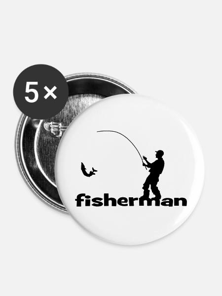Fisherman - Buttons klein 25 mm (5er Pack) - Weiß