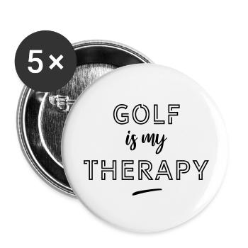 Golf is my therapy - Buttons small 1''/25 mm (5-pack) - white - Front