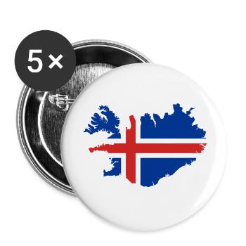 Iceland - Buttons small 1''/25 mm (5-pack) - white - Front