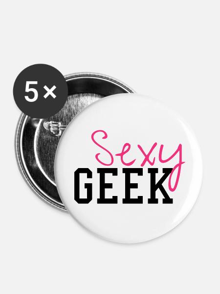 Sexy Geek - Buttons klein 25 mm (5er Pack) - Weiß