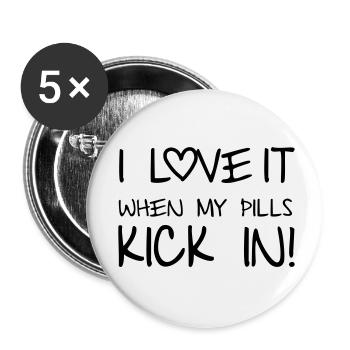 Pills - Buttons klein 25 mm (5er Pack) - Weiß - Vorne