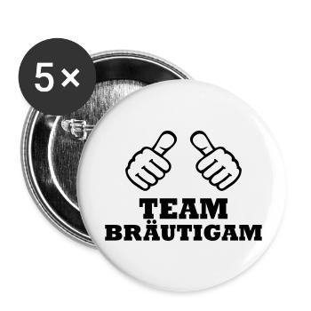 Team Bräutigam - Buttons klein 25 mm (5er Pack) - Weiß - Vorne