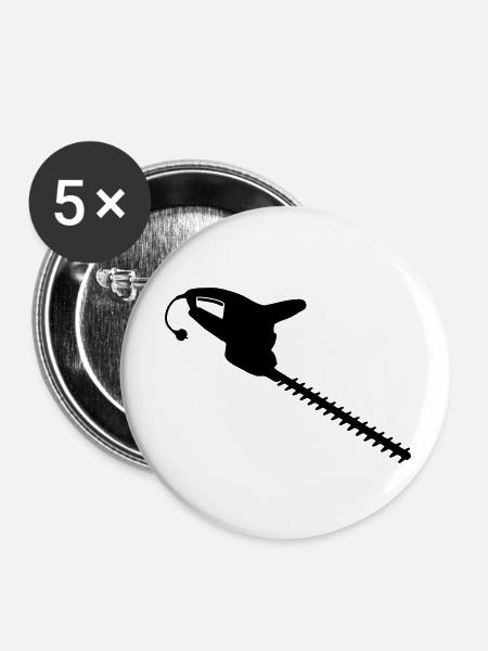 Elektro-Heckenschere_e1 - Buttons klein 25 mm (5er Pack) - Weiß