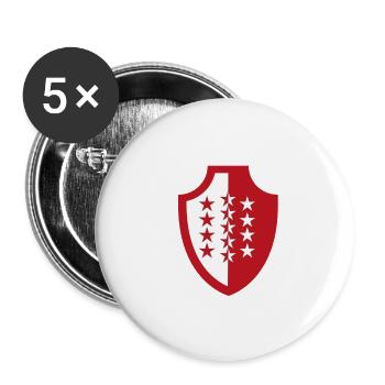 Casquette du Valais - Lot de 5 petits badges (25 mm) - blanc - Devant