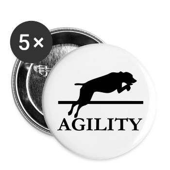agility dressage de chien sport canin - Lot de 5 petits badges (25 mm) - blanc - Devant