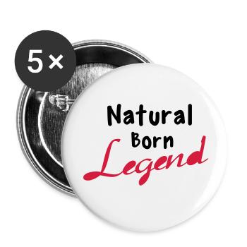 Born Legend - Buttons klein 25 mm (5er Pack) - Weiß - Vorne