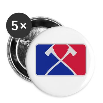 2 feu axes feu sport logo - Lot de 5 petits badges (25 mm) - blanc - Devant