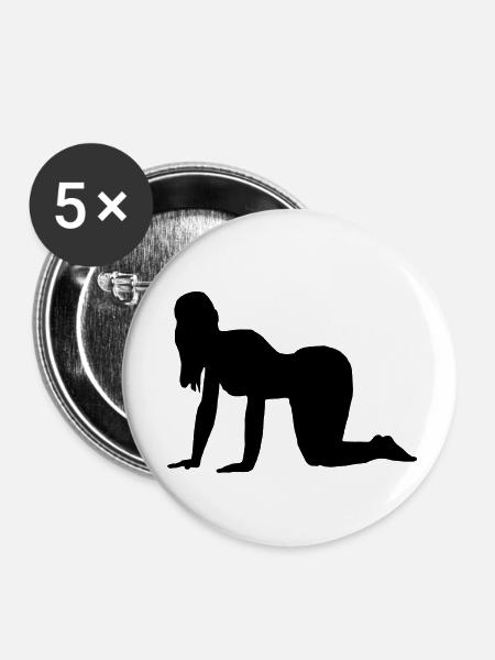 Frau knieend - Buttons klein 25 mm (5er Pack) - Weiß