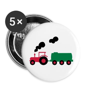tracteur - Lot de 5 petits badges (25 mm) - blanc - Devant