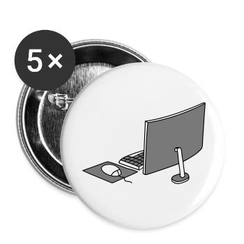 mouse keyboard screen home office office working - Buttons small 1''/25 mm (5-pack) - white - Front