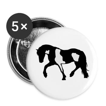 Pinto horse, western horse, dressage horse - Buttons small 1''/25 mm (5-pack) - white - Front