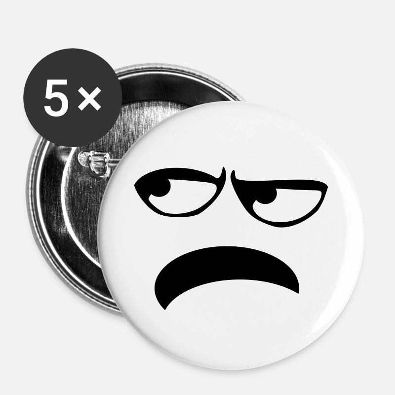 GRIM FACE GENERVT GIFT IDEA - Buttons small 1''/25 mm (5-pack) - white