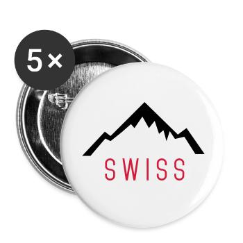 Swiss Alps - Buttons klein 25 mm (5-pack) - wit - Voor