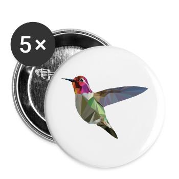 colibri - Lot de 5 petits badges (25 mm) - blanc - Devant