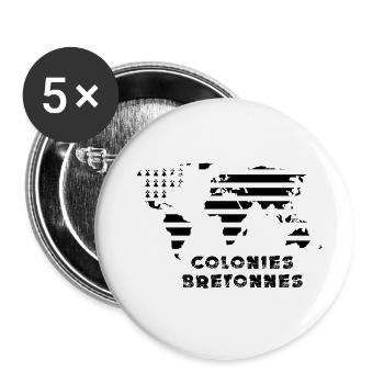 Bretagne colonies - Lot de 5 petits badges (25 mm) - blanc - Devant