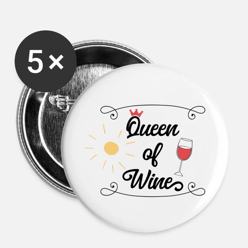 wein - Buttons klein 25 mm (5er Pack) - Weiß