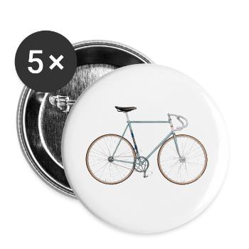 Vélo de piste historique - Lot de 5 petits badges (25 mm) - blanc - Devant