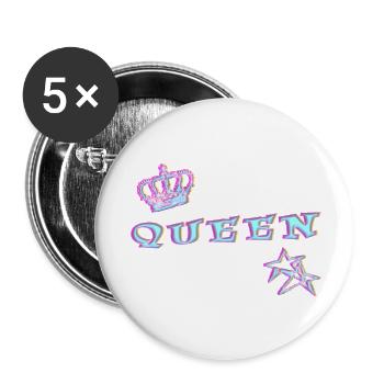 queen - Buttons small 1''/25 mm (5-pack) - white - Front
