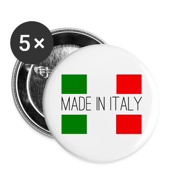 Made in Italy Logo - Lot de 5 petits badges (25 mm) - blanc - Devant