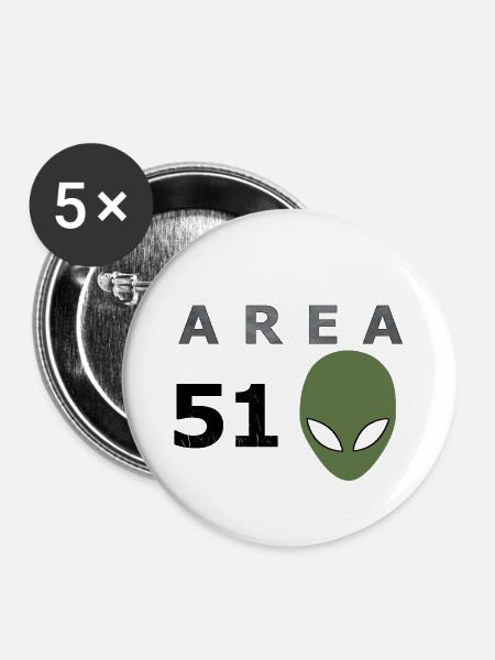 Area 51 - Buttons klein 25 mm (5er Pack) - Weiß