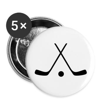 hockey sticks / hockey symbol - Lot de 5 petits badges (25 mm) - blanc - Devant