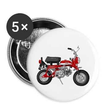 Monkey Z50A DE | candy ruby red - Buttons small 1''/25 mm (5-pack) - white - Front