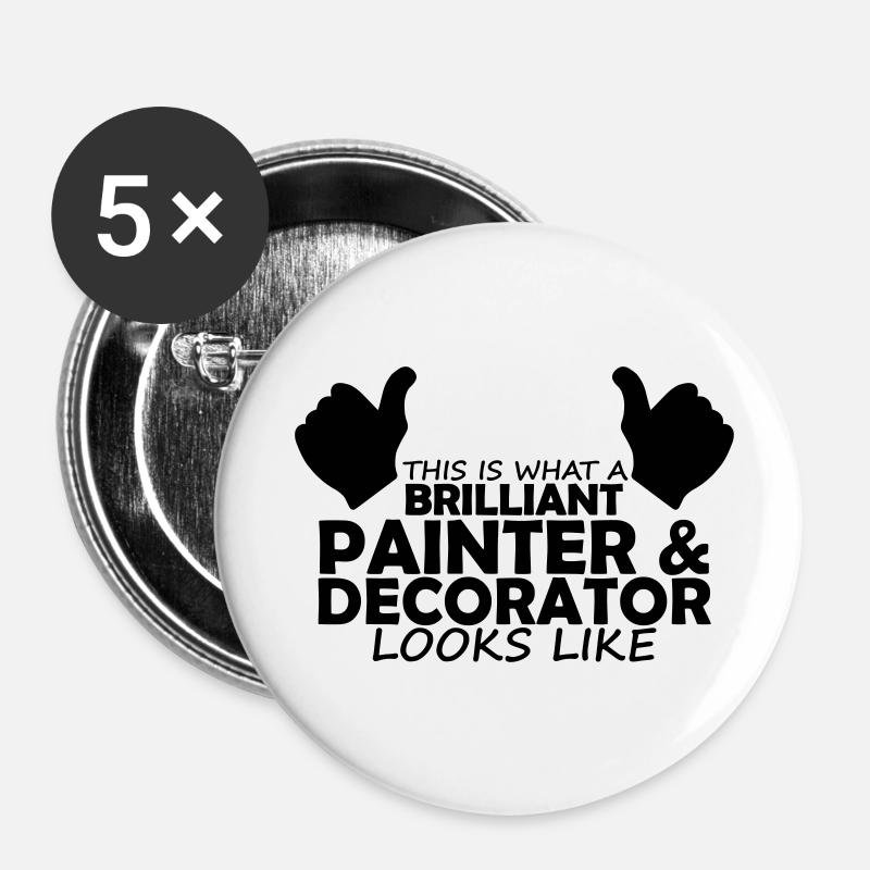 brilliant painter & decorator - Buttons small 1''/25 mm (5-pack) - white