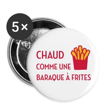 Chaud comme une baraque à frites / Sexy / Sexe - Buttons small 1''/25 mm (5-pack) - white - Front