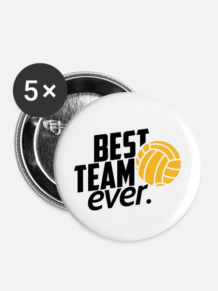 volleyball team - Buttons klein 25 mm (5er Pack) - Weiß