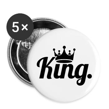 König - Buttons klein 25 mm (5er Pack) - Weiß - Vorne