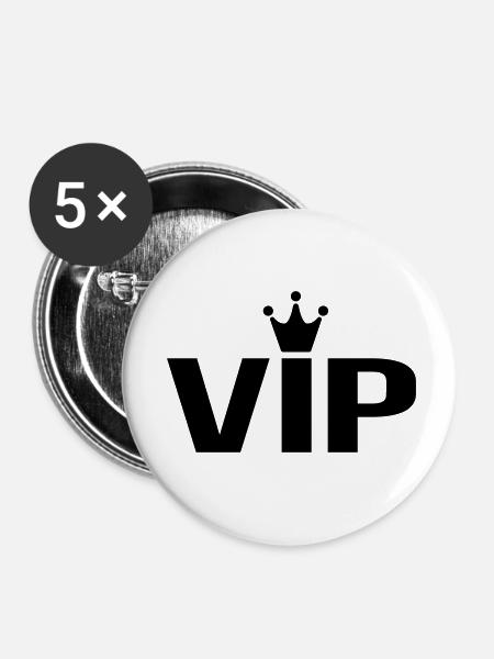vip - Buttons klein 25 mm (5er Pack) - Weiß