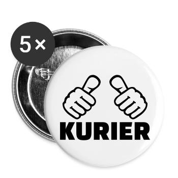 Kurier - Buttons klein 25 mm (5er Pack) - Weiß - Vorne