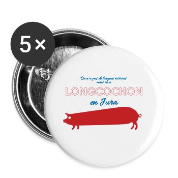 Franche Comté Longcochon Jura II - Lot de 5 petits badges (25 mm) - blanc - Devant
