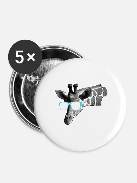 angesagte Giraffe - Buttons klein 25 mm (5er Pack) - Weiß