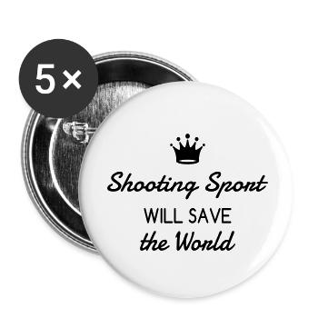 Tir Sportif Tireur Sport Sportif Athlète - Lot de 5 petits badges (25 mm) - blanc - Devant
