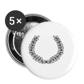 couronne de laurier - Lot de 5 petits badges (25 mm) - blanc - Devant