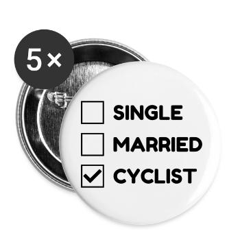 Cyclisme / Cycliste / Vélo / VTT / BMX - Lot de 5 petits badges (25 mm) - blanc - Devant