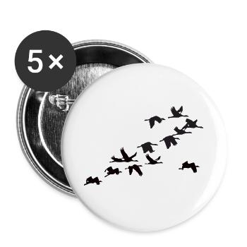 cranes - Buttons small 1''/25 mm (5-pack) - white - Front