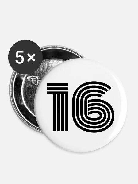 16 - Buttons klein 25 mm (5er Pack) - Weiß