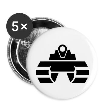 tank - Buttons small 1''/25 mm (5-pack) - white - Front