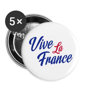 France Français Française French Frankreich - Lot de 5 petits badges (25 mm) - blanc - Devant
