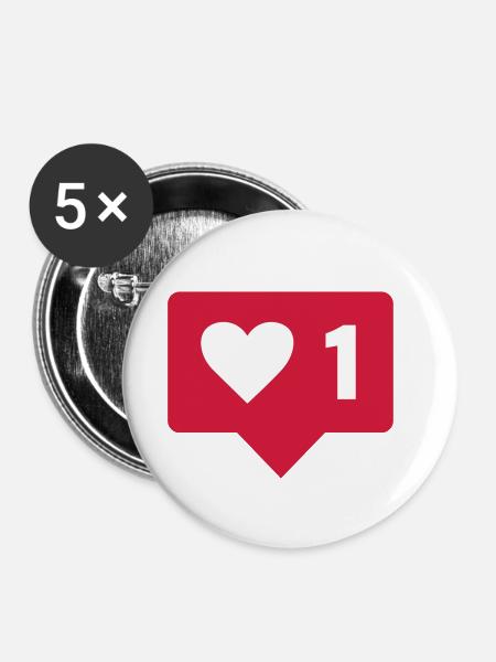 One Like - Buttons klein 25 mm (5er Pack) - Weiß
